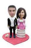 Wedding  bobble head doll  with kitten