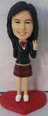 Girl Peace Sign bobblehead doll