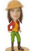 Fashion girl bobblehead with red jacket