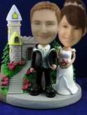 Wedding bobblehead  - happiness home background