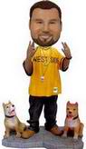 Music Rapper bobble head doll with Dogs