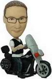 Man bobblehead on the motorcycle