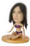 Purple Swimsuit beauty girl bobblehead