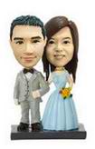 Wedding bobblehead with gray tuxedo