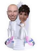 The groom bobblehead with white suit and background