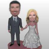 Hand in hand sweet couple bobble head doll