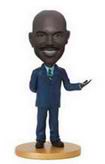 Male bobble head doll in blue suit