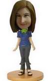 Casual female bobble head doll