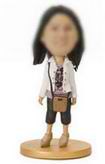 Casual girl bobble head doll with small packets