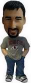 Male  bobble head doll with gray T-shirt