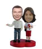 Personalized custom couple bobble head doll