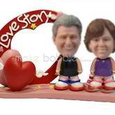 Personalized custom couple bobbleheads