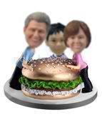 Custom  family  bobble heads with hamburger