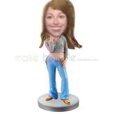 Personalized custom Fashionable girl bobbleheads