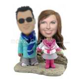 Personalized custom Happiness couple bobblehead doll