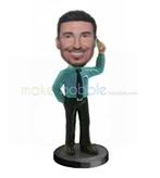 Personalized custom man hold phone bobbleheads