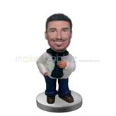 Personalized custom man with Scarf bobbleheads