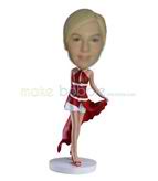 Personalized custom red dress girl bobbleheads