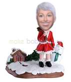 Personalized custom Santa Claus bobbleheads