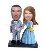 Personalized custom sweet couple bobble head doll