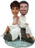 Wedding bobblehead  - sitting on the beach