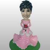 Pink wedding skirt bobblehead