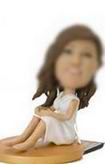 Casual women bobble head doll with white dress