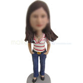 Personalized Casual female bobble head doll