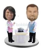 Personalized custom sweet couple bobble head doll