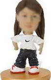 Girls bobblehead doll with Nike T-shirt