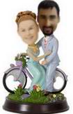 Weddings bobblehead with Bicycle