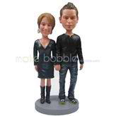 Custom black man and his wife bobbleheads