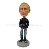 Custom man bobbleheads with black shirt