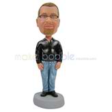 Custom man bobbleheads with black shirt