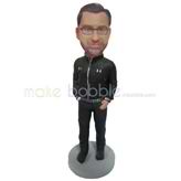 Custom man bobbleheads put his hands in the pocket