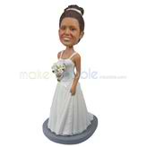 The bride with flowers custom bobbleheads