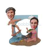 The couple are at the seaside trip custom bobbleheads