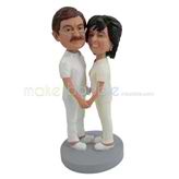 The couple very affectionate custom bobbleheads