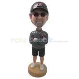 The man holds his hands custom bobbleheads