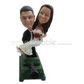 The man holds his wife stand in the fort custom bobbleheads