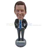 Custom bobbleheads with black suit