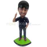 Custom bobbleheads wiith black shirt