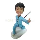 The man is practicing Chinese martial art custom bobbleheads