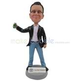 Custom man  bobbleheads selling the drink