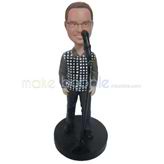 The man is singing custom bobbleheads