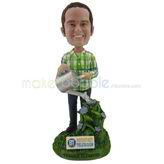 The man is watering the flowers custom bobbleheads