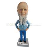 The man keeps a bunch of very long beard custom bobbleheads