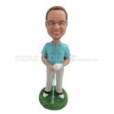 The man takes a club custom bobbleheads