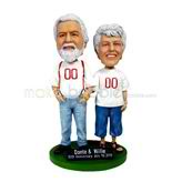 The old couple hold hands custom bobbleheads