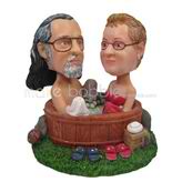 The old couple sit in the bath custom bobbleheads